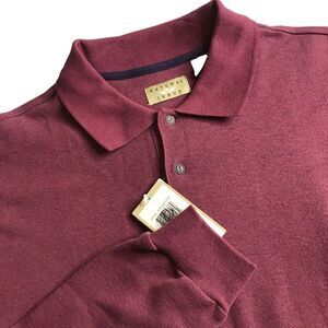 Natural Issue Sweater‎ Men's Sz XL Burgundy Cotton Long Sleeve Grandpa Vintage